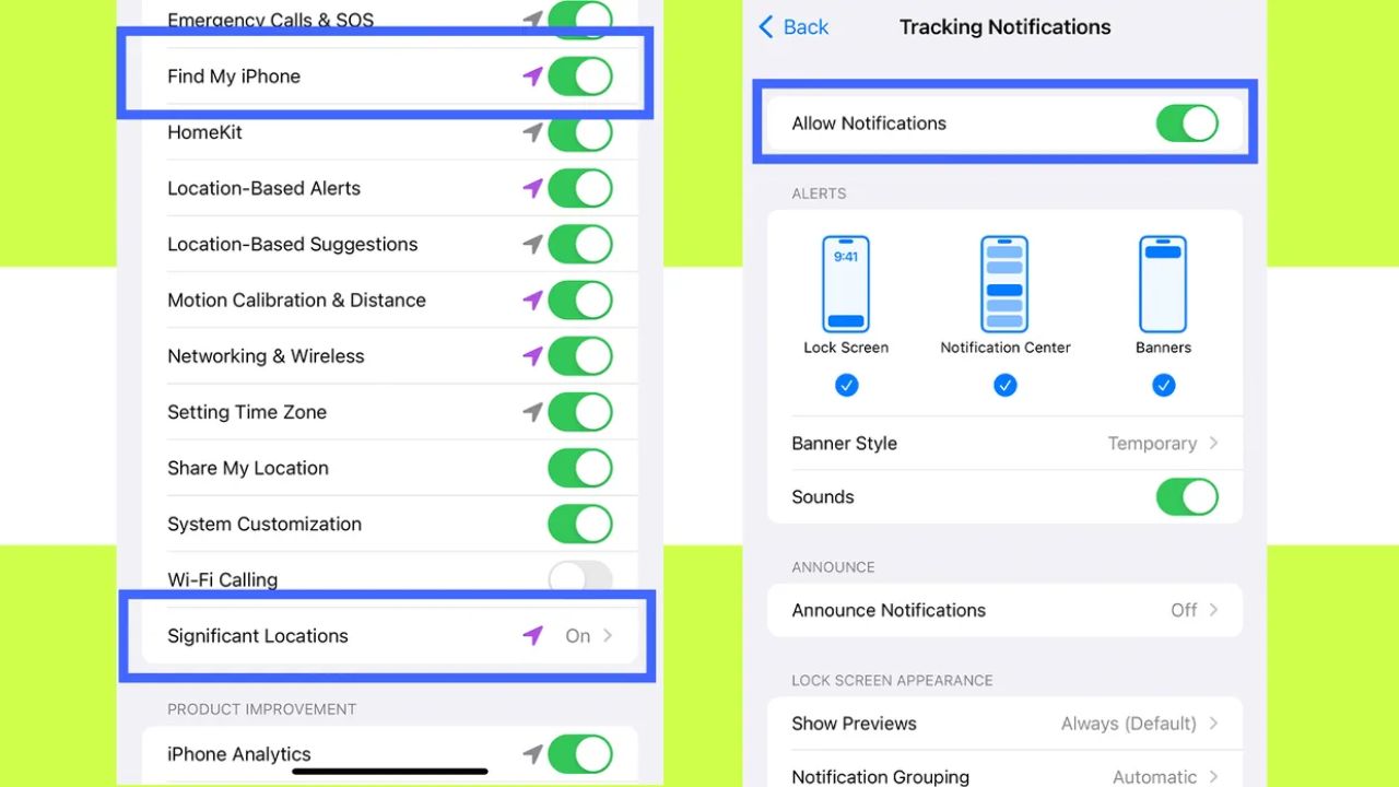 Tracking notifications